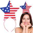 1 Pcs Patriotic Headbands 4th of July Hair Accessories Independence Day Party Supplies USA Flag Star Design Headbands for Women Kids Girls Patriotic Party Favor Decorations