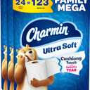 Charmin Ultra Soft Cushiony Touch Toilet Paper, 24 Family Mega = 123 Regular Rolls, White