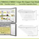 [2 Pack] 2188656 (Upper) & 2188664 (Lower) Upgraded Crisper Bin Refrigerator Drawers,Compatible With Whirlpool Refrigerator,Kenmore Refrigerator Drawer,WP2188656 Fridge Drawer Humidity Control
