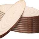 10 PCS Oval Natural Wood Slices, 10 inch Unfinished Natural Wood Pieces with Bark, Oval Craft Wood Slices for Tables Centerpieces,Wooden Sliced Coasters