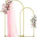 VowParty Arch Backdrop Stand Set of 2 (7.2FT,6FT), Gold Metal Arch Stand Arch Backdrop Frame for Wedding Ceremony, Birthday Party, Baby Shower, Graduation, Floral Balloon Decoration
