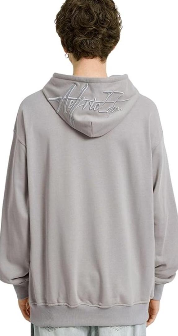 Aelfric Eden Embroidery Mens Hoodies Oversized Womens Sweatshirts Solid Color Y2k Hoodie Long Sleeve Tops Size L