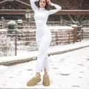 Slippers for Women Genuine Suede Water Resistant Women's Slippers with Memory Foam and Faux Fur Lining Comfy Furry Shoes Gifts for Women Footwear (6, Beige)