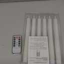 Real Wax Flameless Taper Candles with Remote Timer,6 Pcs Taper Battery Operated Candle,9.6 Inches LED Candles with Embedded Star String for Home Decor Holiday Party,White (Vertical grain-White)