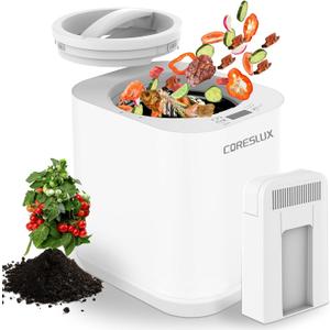 3.5L Electric Composter for Kitchen, Smart Compost Bin Outdoor/Indoor, Odorless/Auto-Cleaning/Low Noise/Intelligent LED Display, Turn Food Waste to Fertilizer, Compost Machine for Apartment Countertop