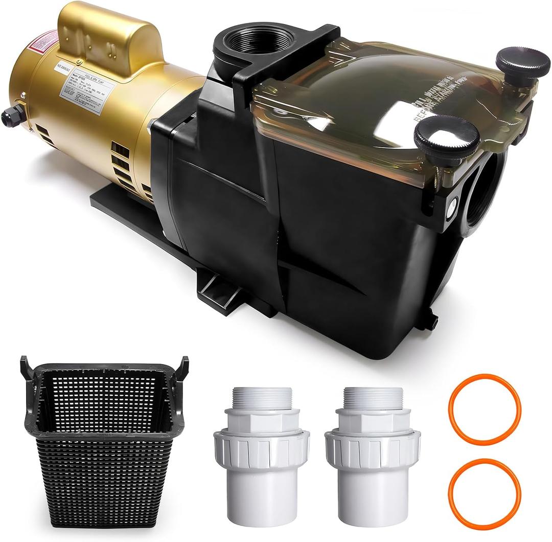 W3SP2607X10 Super Pump Pool Pump 230V, 1 HP 50Hz High Speed Pool Pump, Single Speed Replacement for SP2607X10, Fits all In-Ground Pool or Spas