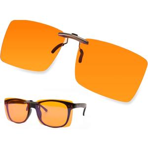 FONHCOO Clip on Blue Light Blocking Glasses Womens Mens over Prescription Glasses Frameless Lens