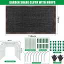 118"x79" Garden Shade Kit, 70% Garden Sun Shade Cloth with Hoops for Plants Heat Protection, Raised Garden Bed Shade Cover Plant Sun Shade for Outdoor Plants Vegetables