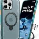 TORRAS Ostand Q3 Air for iPhone 16 Pro Max Case with 360 Magnetic Stand, Fit for MagSafe, Military Grade Drop Tested, Camera Control Button, Shockproof Phone Case for iPhone 16 Pro Max 6.9", Blue