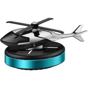 Car Air Fresheners,Al Alloy Solar Powered Rotating Incense Helicopter Diffuser, Home and Car Dcor Accessories (Blue)