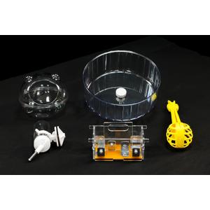 GuineaLoft Hamster/Mice/Gerbil Pack (V2) - Includes 8.4-Inch Exercise Wheel, Water Bottle, Basket Feeder, Sand Bath Bowl, Hamster Grabber - Visit The Store for More