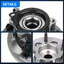 Autoround 4WD Front Wheel Bearing and Hub Assembly Fit for Chevy Colorado 2004-2008, GMC Canyon 2004-2008, Isuzu i-350 2006 / i-370 2007-2008, Replace# 515111 515110, Left Right Side, 6 Lug w/ABS
