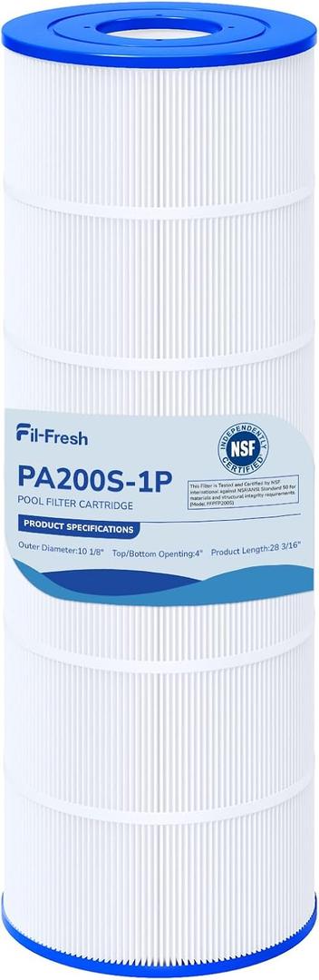 Fil-fresh C200S Pool Filters Cartridge Compatible with Hayward SwimClear C200S, Replaces Hayward CX200XRE, Pleatco PA200S, 200 sq. ft, 1-Pack