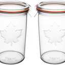 Canning Jars 3/4 liter,27 oz of 2,850ml Replace For Canning Jar, Replace For 3/4 Liter Jar, 2pcs Glass Jars, Canning Jars For Sourdough, Canning Jars 743,Sourdough Starter Jar With Wide Mouth