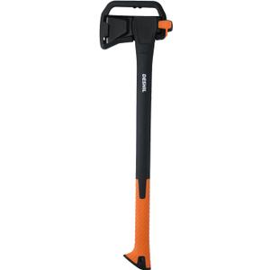 X25 Wood Splitting Axe, 28 Camping Outdoor Hatchet for Wood Splitting and Kindling, Forged Carbon Steel Heat Treated Hand Maul Tool, Nylon Hollow Handle Shock Reduction Handle