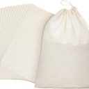 Pangda 15 Pcs Muslin Bags 8x10 Inches, Cotton Drawstring Bags Fabric Gift Pouches Bulk Sachet Reusable Grocery Pouches for Jewelry Party Favors Wrapping Home Storage DIY Craft