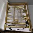 Gold Heated Towel Warmer Rack, Electric Heated Towel Drying Rack for Bathroom Radiator 70W, 7 Bar Wall Mounted Heated Towel Rail with Top Shelf Stainless steel Towel Warmer, 72*45*25Cm(Plug In)