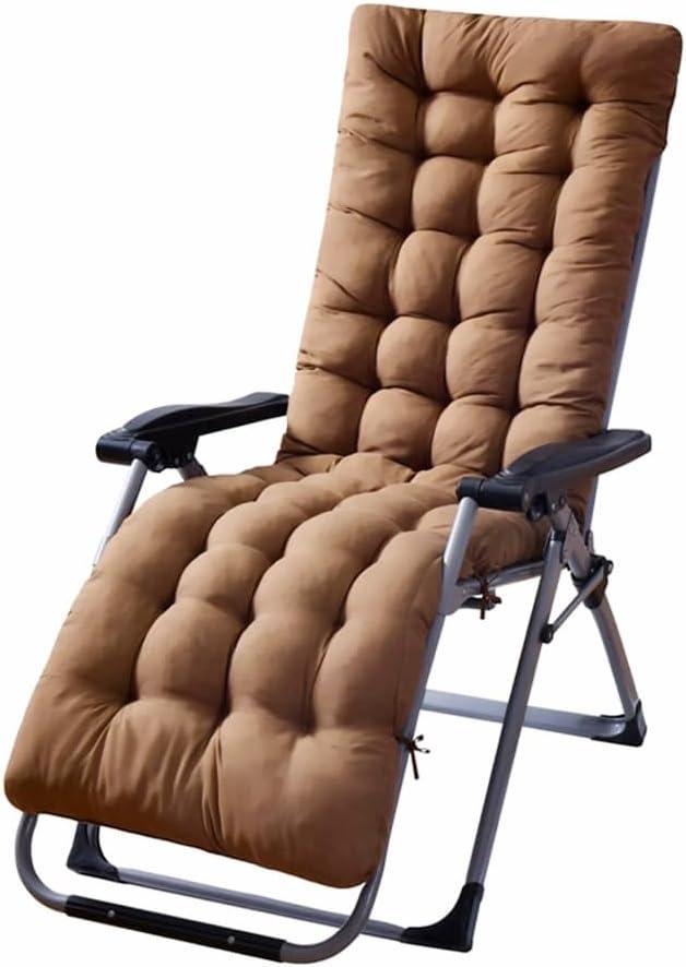 Patio Chaise Lounger Cushion Rocking Chair Sofa Cushion with 6 Ties Thick Padded Swing Bench Cushion Zero Gravity Chair Cushion61x19x3in (Coffee)