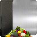 15.2X10.5 In Stainless Steel Cutting Board,Double Sided Steel Cutting Board for kitchen1PCS,Stainless Steel/Wheat straw pp Large Cutting Board for meat,Dishwasher Safe (Black)