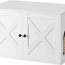 Feandrea Cat Litter Box Enclosure, Litter Box Furniture Hidden with Removable Divider, Indoor Cat House, End Table, 31.5 x 20.9 x 19.7 Inches, White UPCL002W01