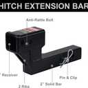 864122 Trailer Hitch Riser 2 inch Receiver Hitch Extension with 4-1/4 inch Rise/Drop, Solid ShankHitch Pin Kit Included