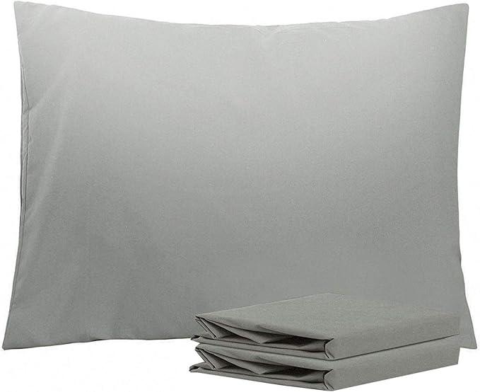  Silver Grey Pillowcase Set - Standard Size (20x26 inches) Bed Pillow Cover - Brushed Microfiber, Wrinkle, Fade & Stain Resistant - Envelop Closure Pillow Case Set of 2