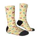 Dogs Funny Dress Socks For Men Women Crazy Novelty Casual Graphic Crew Socks Gifts (Yellow)