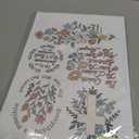 Peacoblue Water Soluble Embroidery Patterns with Color for Beginners, Bible Verses and Flower 4 Sheets with 19pcs Wash Away Embroidery Pattern Stabilizer for Hand Sewing Women Adults