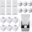 6 Sets Groomsman Proposal Gift Box With Golf Ball, Bamboo Tees, Invitation Cards - Accessories for Wedding, Best Men, DIY - Black, White