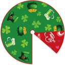 St Patricks Day Tree Skirt St Patricks Day Decorations 36" Reversible Shamrock Double Sided Print Mat for Trees St Patricks Day Decor Holiday Party Garden Indoor Home Decorations