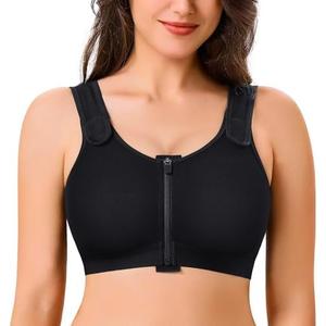 CYDREAM Zip Front Closure Wireless Bras for Women Full Coverage Post Surgery Compression Back Smoothing Comfort Adjustable, 2XL