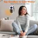 2PCS Ecowarm Plug in Heater, 500W Wall Outlet Electric Space Heater as Seen on TV, Small Portable Space Heater with Adjustable Thermostat & Timer & Led Display for Office Bathroom Bedroom Indoor Use
