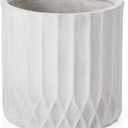 16 Inch Dia Round Magnesium Oxide Tree Pot, Indoor Outdoor Large Plant Pot with Drainage Hole, White Concrete Planter for Olive Tree Bamboo, Antique White