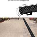 VEVOR Trench Drain System 6 Pack, Channel Drain with Plastic Grate 5.8 x 3.1 in HDPE Drainage Trench, Black Plastic Garage Floor Waterway 6 x 39 in with 6 End Caps for Garden Driveway