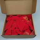 KIMOBER 16PCS Small Red Velvet Christmas Bows, 5 X 7 Inches Christmas Wreath Bows for Xmas Tree Garland Party Decoration