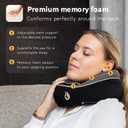 Neck Pillow Airplane - Travel Pillow - Comfortable and Ergonomic Memory Foam - Airplane Pillow with 360 Head & Neck Support - Black