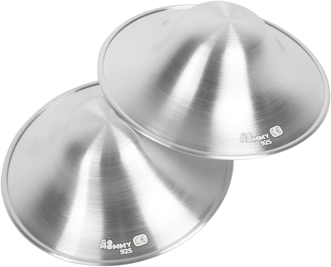 The Original Silver Nursing Cups, Nipple Shields for Nursing Newborn, Nipple Protector for Breastfeeding, Nipple Covers Breastfeeding, No Need Nipple Cream, Newborn Essentials Must Haves (2 Count (Pack of 1))
