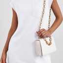 KIRUNDO Summer Dresses for Women 2026 Cap Sleeve Tshirt Dress Spring Mini Shift Sundress Loose Beach Outfits with Pockets(White, X-Large)