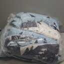 dream FACTORY Kids 5-Piece Complete Set Easy-Wash Super Soft Microfiber Comforter Bedding, Twin, Blue Sharks