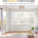 LUTE Window Privacy Film, Decorative Stained Glass Rainbow Window Clings, Sun Blocking Glass Covering, Renter-Friendly Static Cling Sticker Frosted Decals for Home Door Office, 23.6" x 118.1"