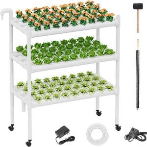 SPECILITE 3-Tier 108 Plant Sites Hydroponics Growing System with Wheels