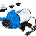 DC HOUSE 110 Volt RV Water Pressure Diaphragm Pump 4GPM 50PSI 33-Series 110V AC Camper On Demand Water Transfer Pump Electric with Power Plug for Bathroom Kitchen Food Truck Sprinkler Irrigation
