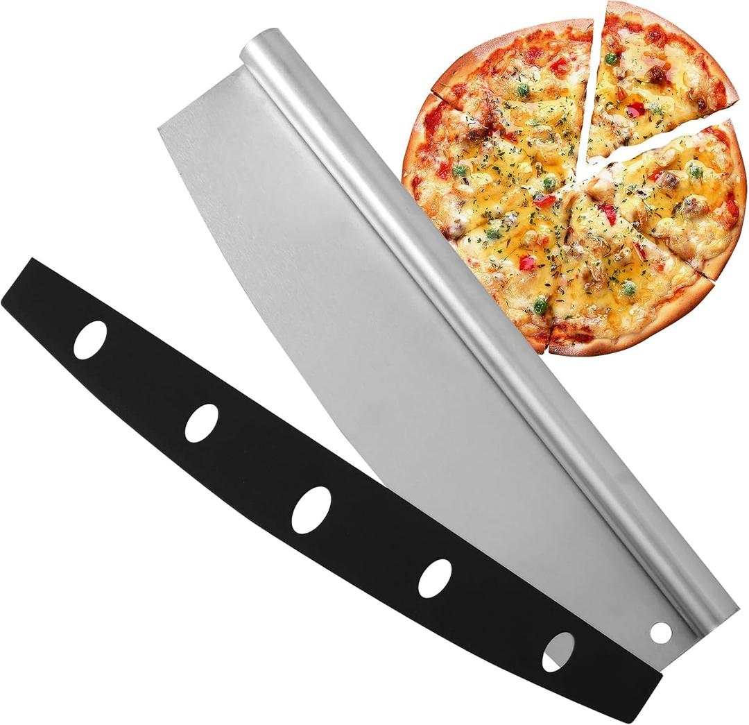 Pizza Cutter Stainless Steel with Plastic Sheath Sharp Chef's Slicer Quality Pizza Accessory for Cutting Perfect Portions for Dough, Cakes, Pizzas -14 Inches