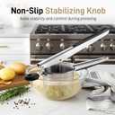 Bellemain 15oz Large Potato Ricer for Mashed Potatoes, Stainless Steel Mashed Potato Masher & Squeezer, Easy-To-Clean Professional-Grade Hand Vegetable Ricer, Kitchen Tool, Food Press & Food Mill (Fixed Disc, Black)