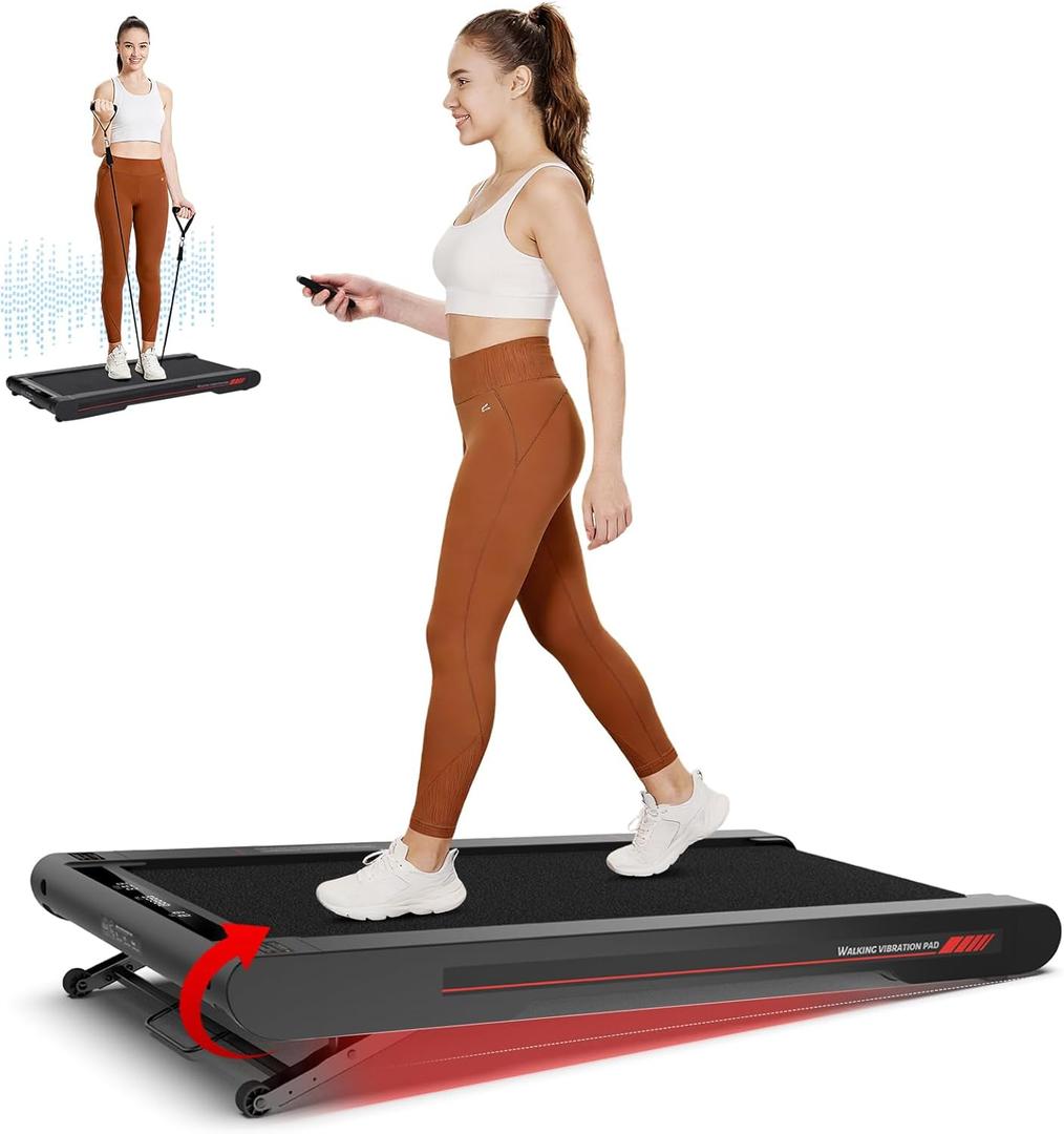 Sperax Walking Treadmill Pad with APP, 3 in 1 Under Desk Treadmill, 400W Low Noise Walking Vibration Pad with Remote Control, Portable Treadmills for Home Office (manual 10% incline)