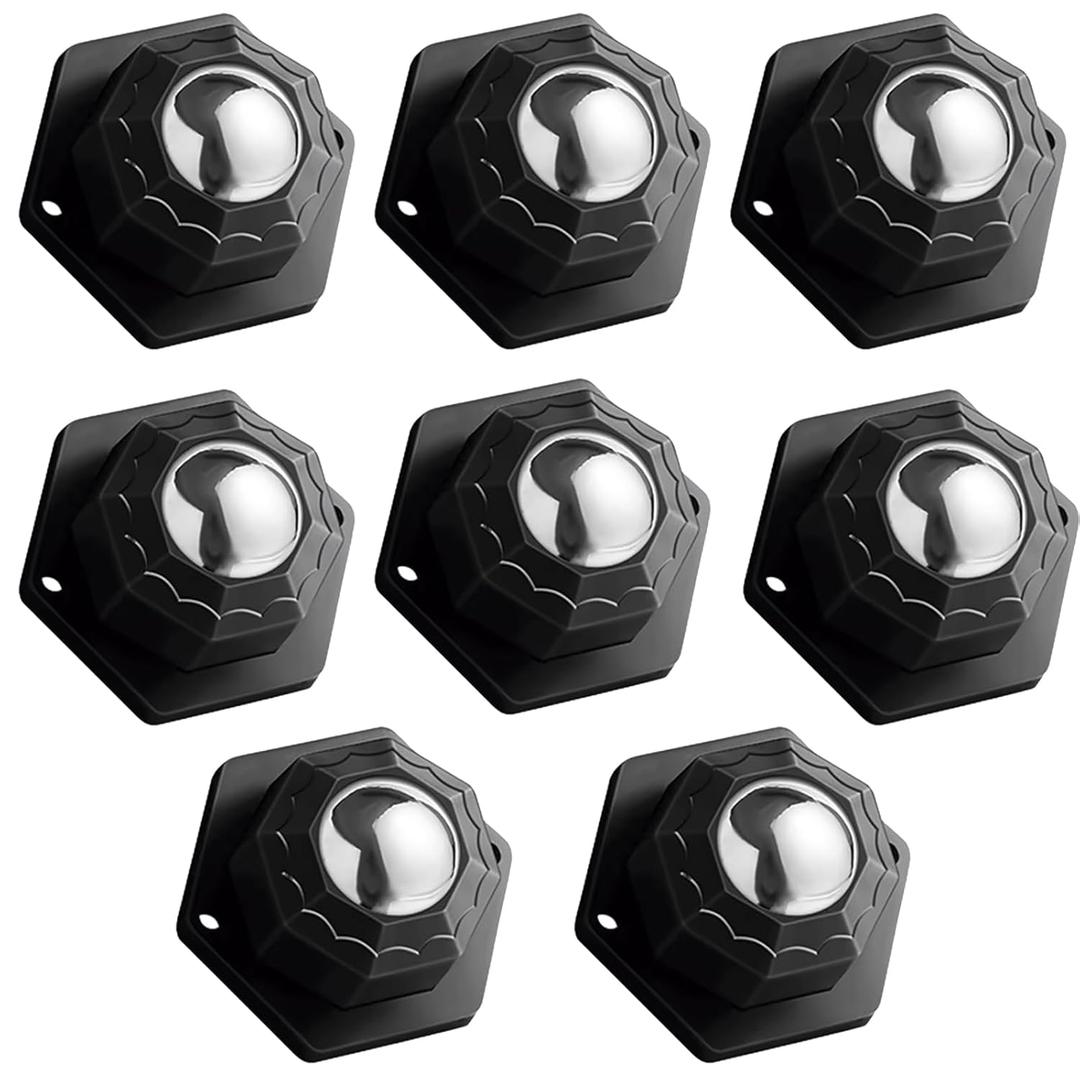 8 Pack Self Adhesive Caster Wheels, Swivel Wheels for Furniture, Load Capacity 30 LBS Per Caster Wheels 1 Inch, Low Profile Paste Universal for Storage Box, Small Appliance Storage Bins (8)