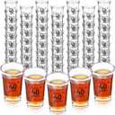 Hushee 100 Pcs 40th Birthday Shot Glasses Bulk, 1.4oz Cheers to 40 Years Shot Glass Cute 40th Birthday Party Favors for Guests, Decorations Shot Glass for Birthday Party, Wedding, Company Anniversary (Black)