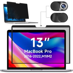 Mamol Privacy Screen for MacBook Pro 13 Inch(2016-2022, M1, M2) & MacBook Air 13" (2018-2021, M1), MagicSuction Removable Vacuum Adsorption Anti Spy