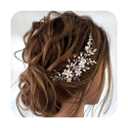 JAKAWIN Bride Wedding Hair Comb Pearl Flower Hair Piece Rhinestone Bridal Hair Accessories for Women HC034 (Silver) (1 Silver)
