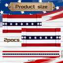Remagr 2 Pack 2.5 x 20 ft 4th of July Decorations Large Patriotic Flag Bunting 250th Anniversary Decorations Independence Day Memorial Days Flag Red White Blue USA Banner for Outdoor